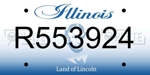 R553924 Illinois License Plate