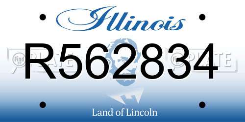 R562834 Illinois License Plate