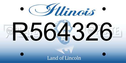 R564326 Illinois License Plate