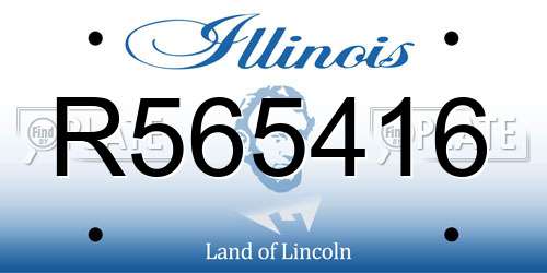 R565416 Illinois License Plate