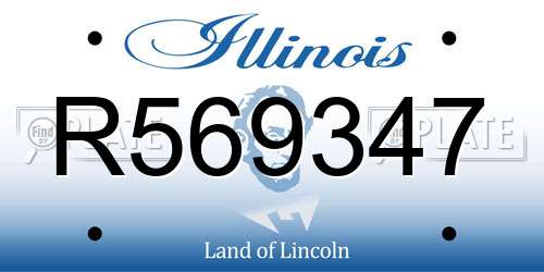 R569347 Illinois License Plate