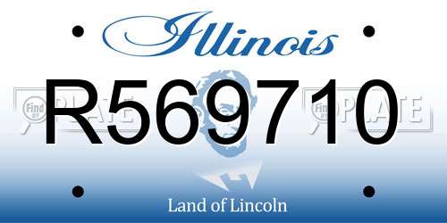 R569710 Illinois License Plate