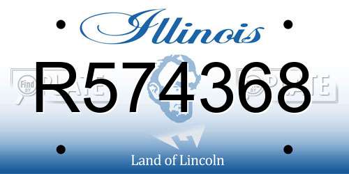 R574368 Illinois License Plate