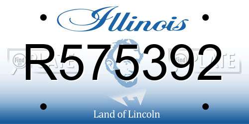 R575392 Illinois License Plate