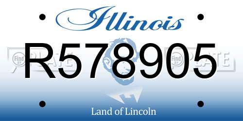 R578905 Illinois License Plate