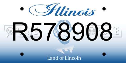 R578908 Illinois License Plate