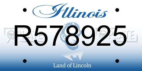 R578925 Illinois License Plate