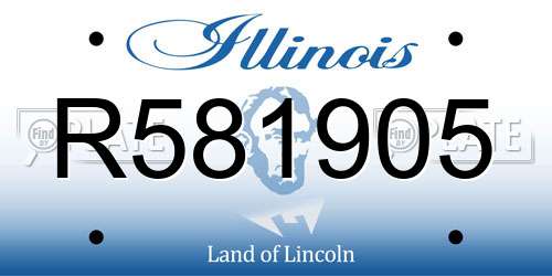 R581905 Illinois License Plate