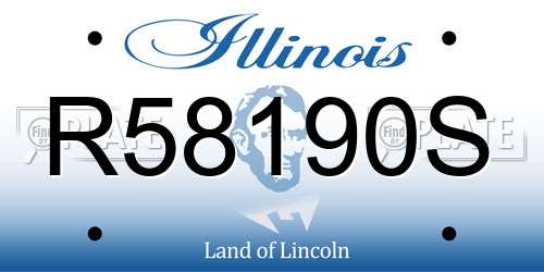 R58190S Illinois License Plate