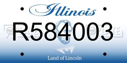 R584003 Illinois License Plate