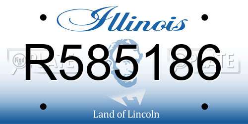 R585186 Illinois License Plate