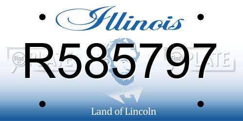 R585797 Illinois License Plate
