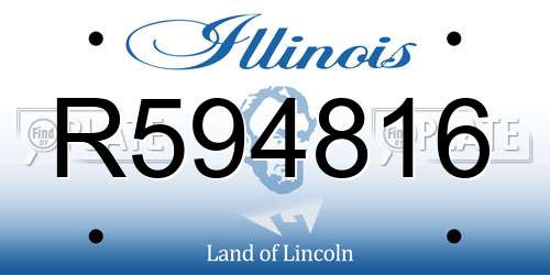 R594816 Illinois License Plate