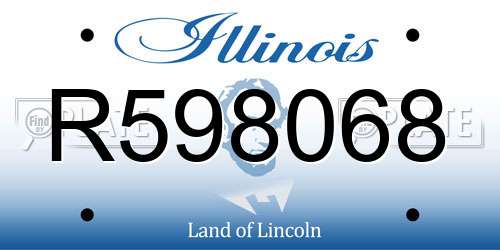 R598068 Illinois License Plate