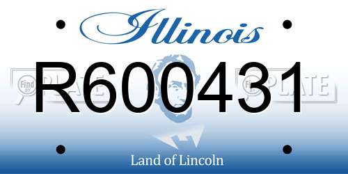 R600431 Illinois License Plate