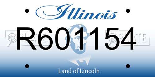 R601154 Illinois License Plate