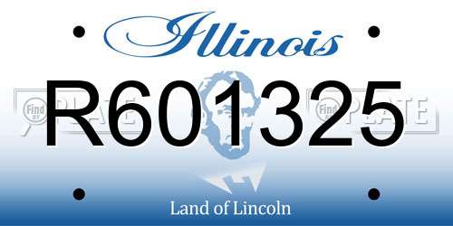 R601325 Illinois License Plate