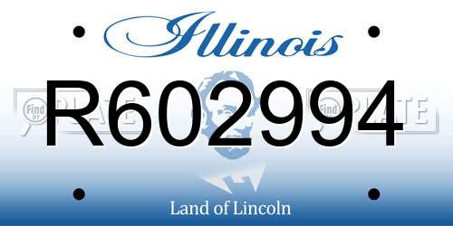 R602994 Illinois License Plate