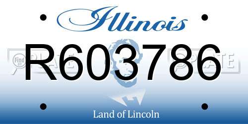 R603786 Illinois License Plate