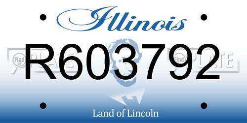 R603792 Illinois License Plate