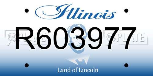 R603977 Illinois License Plate