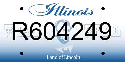 R604249 Illinois License Plate