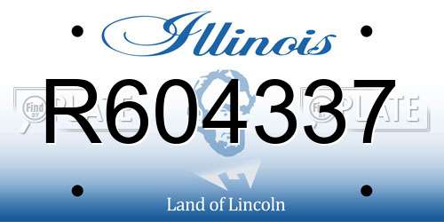 R604337 Illinois License Plate