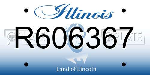 R606367 Illinois License Plate