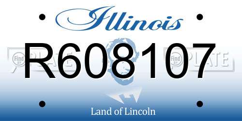 R608107 Illinois License Plate