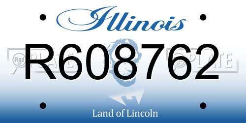 R608762 Illinois License Plate