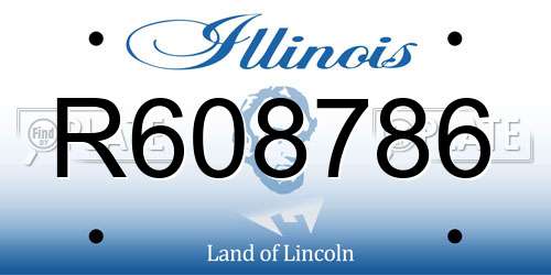 R608786 Illinois License Plate
