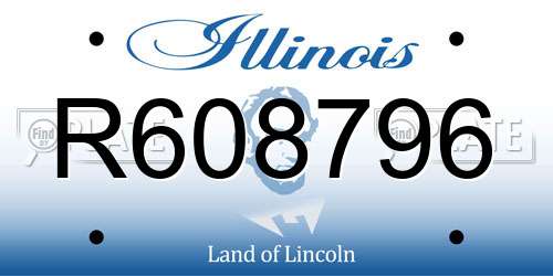 R608796 Illinois License Plate