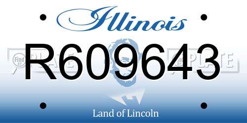 R609643 Illinois License Plate