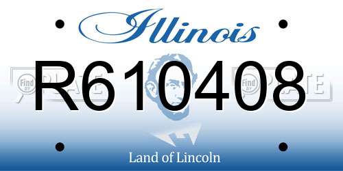 R610408 Illinois License Plate