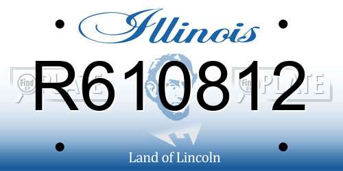 R610812 Illinois License Plate