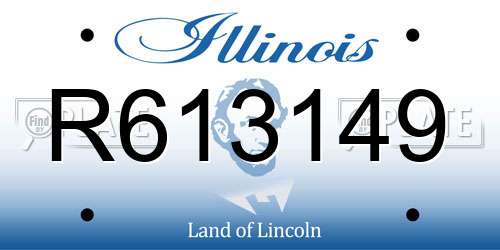 R613149 Illinois License Plate