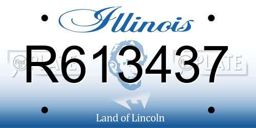 R613437 Illinois License Plate