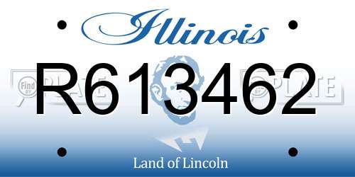 R613462 Illinois License Plate
