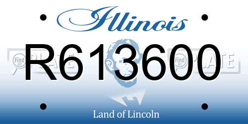 R613600 Illinois License Plate