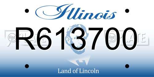 R613700 Illinois License Plate