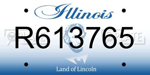 R613765 Illinois License Plate