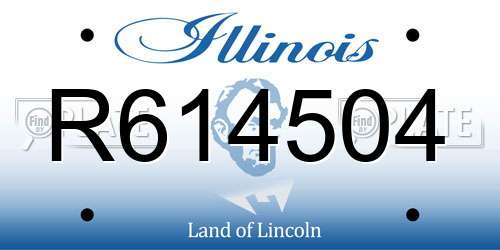 R614504 Illinois License Plate