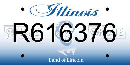 R616376 Illinois License Plate