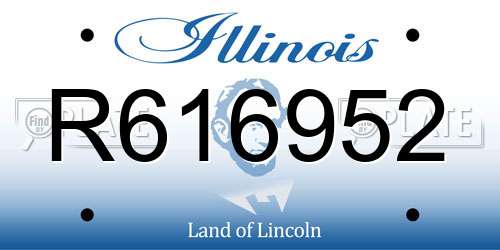R616952 Illinois License Plate