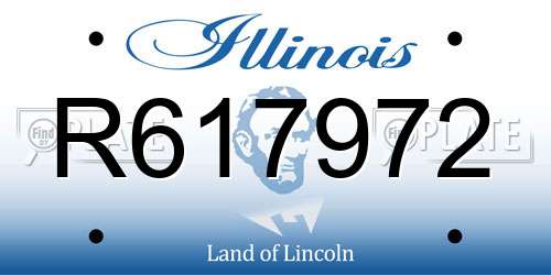 R617972 Illinois License Plate