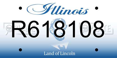 R618108 Illinois License Plate