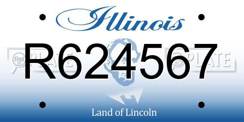 R624567 Illinois License Plate