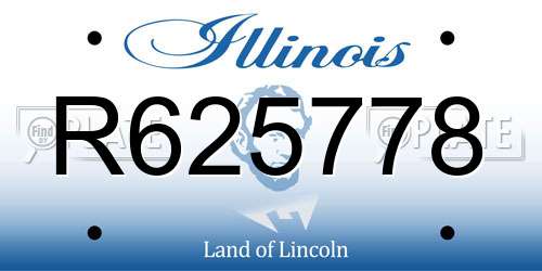 R625778 Illinois License Plate