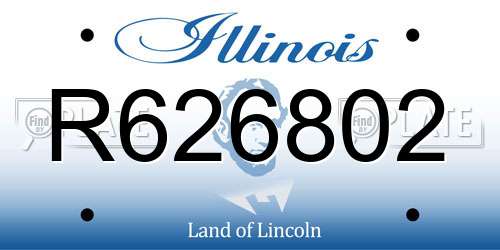R626802 Illinois License Plate
