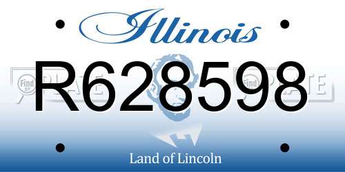 R628598 Illinois License Plate